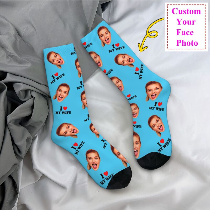 Dress Sock Men - Skarpetki męskie z własnym zdjęciem twarzy,
